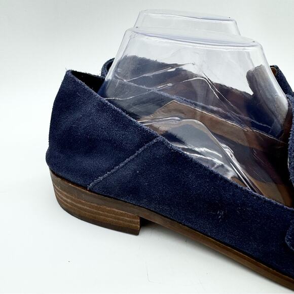 Lucky Brand Chennie Suede Leather Slip On Classic Loafers In Navy Size 10 Office - Picture 3 of 12